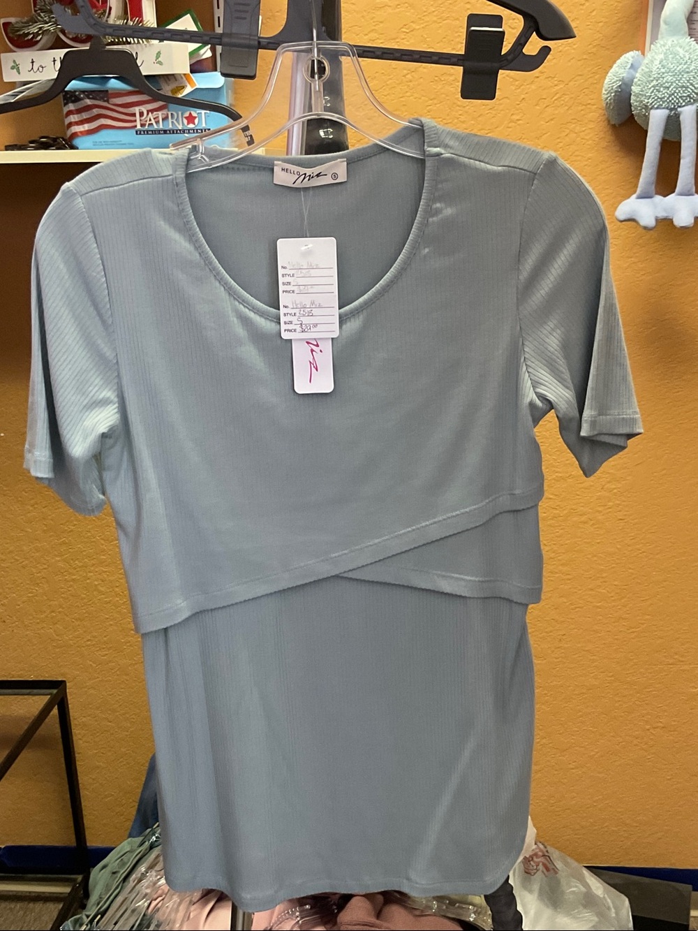 Hello MIZ Light Blue Asymmetrical Nursing Dress